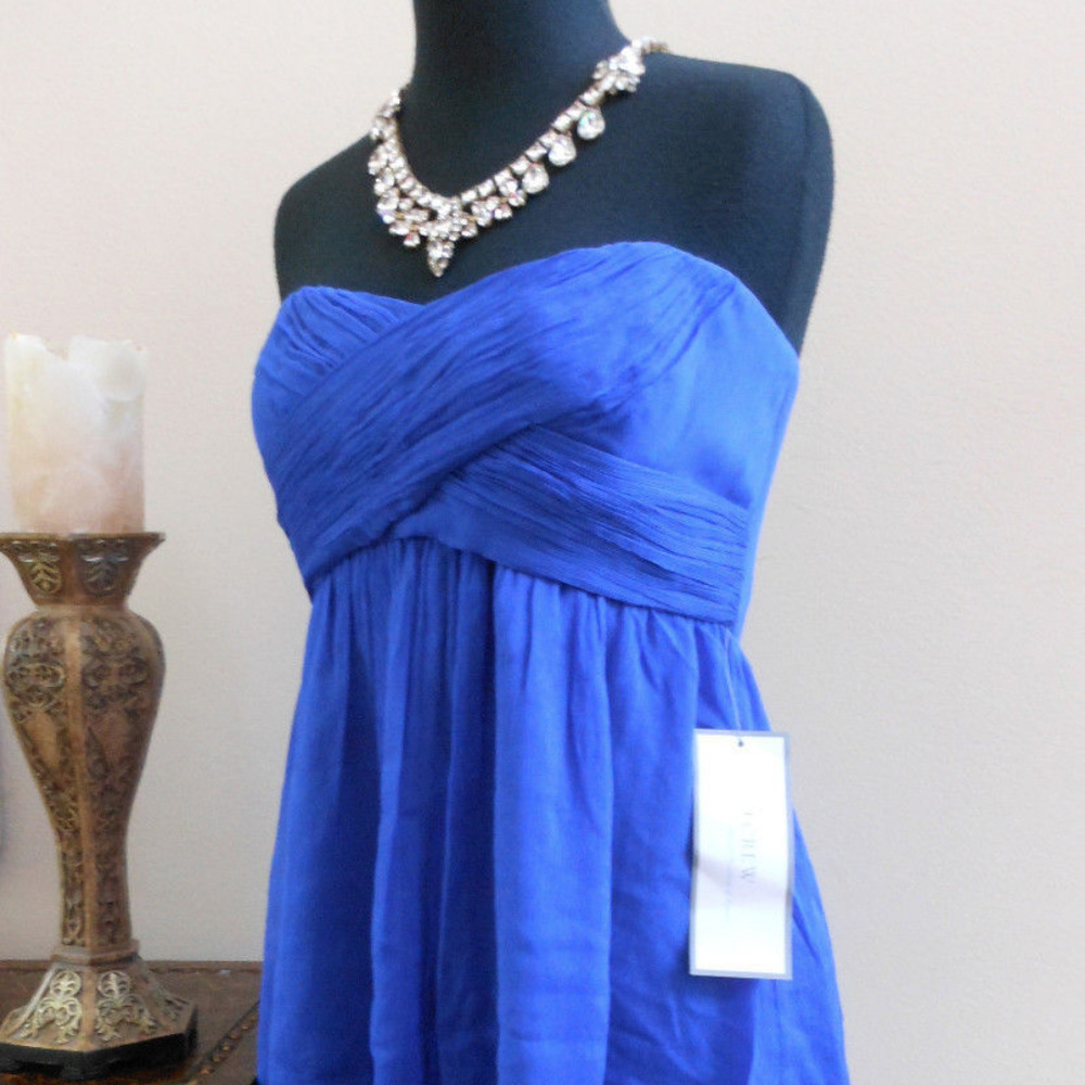 J CREW NWT Strapless Silk Chiffon Taryn Short Dress - Picture 4 of 7